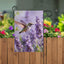 Bandera doble cara colibrí lavanda 12x18" decorativa