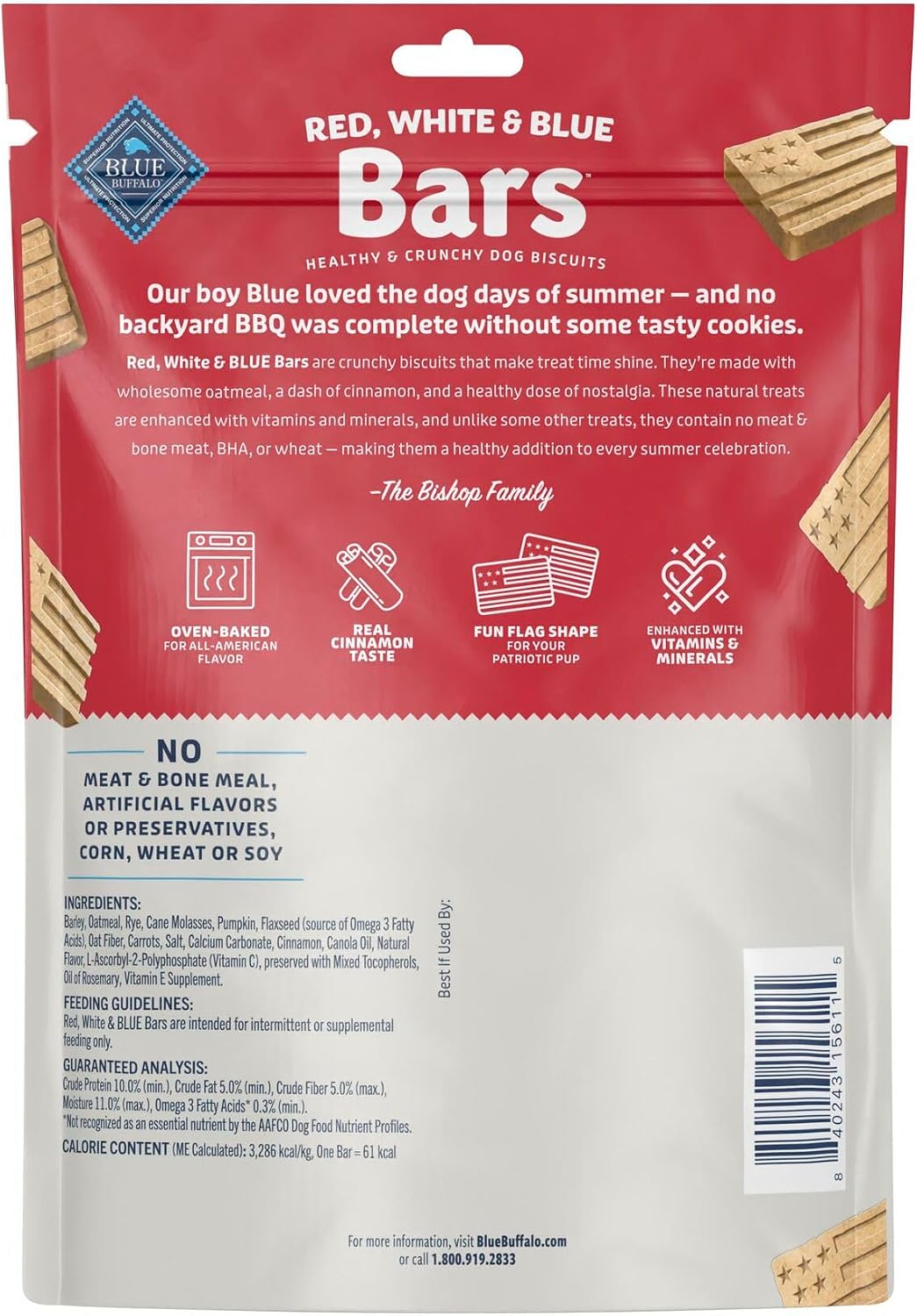 Golosinas crujientes perros avena canela 11oz