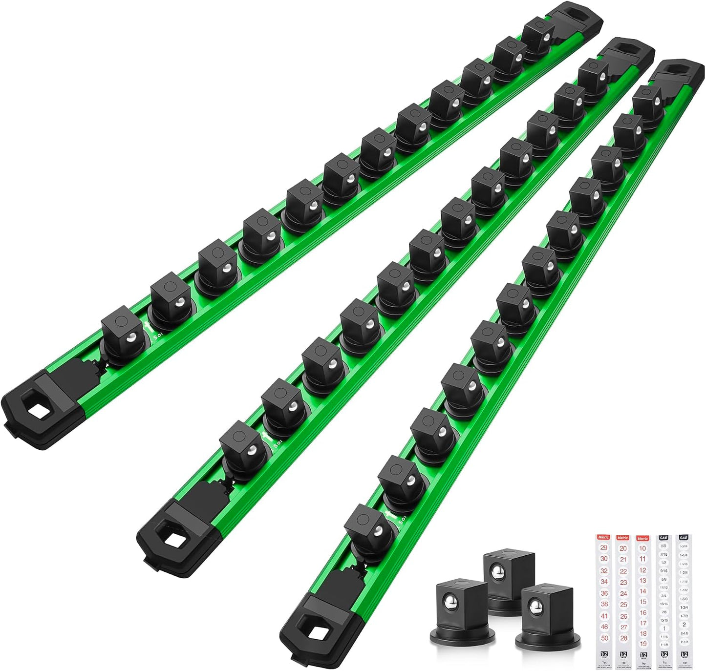 Set 3 rieles magnéticos para zócalos 1/2 36 clips aluminio