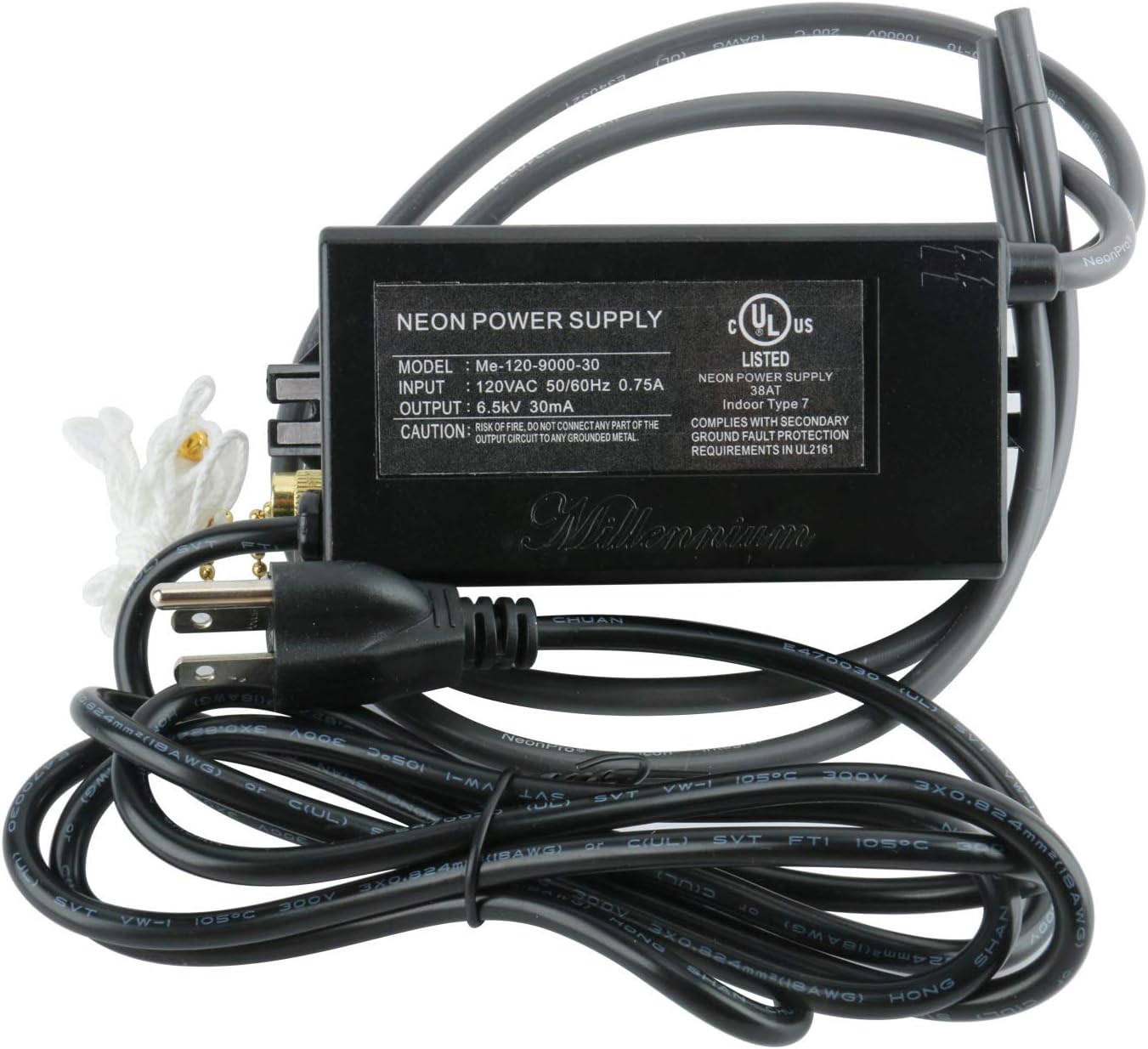 Transformador electrónico 120VAC 6.5KV 30mA UL