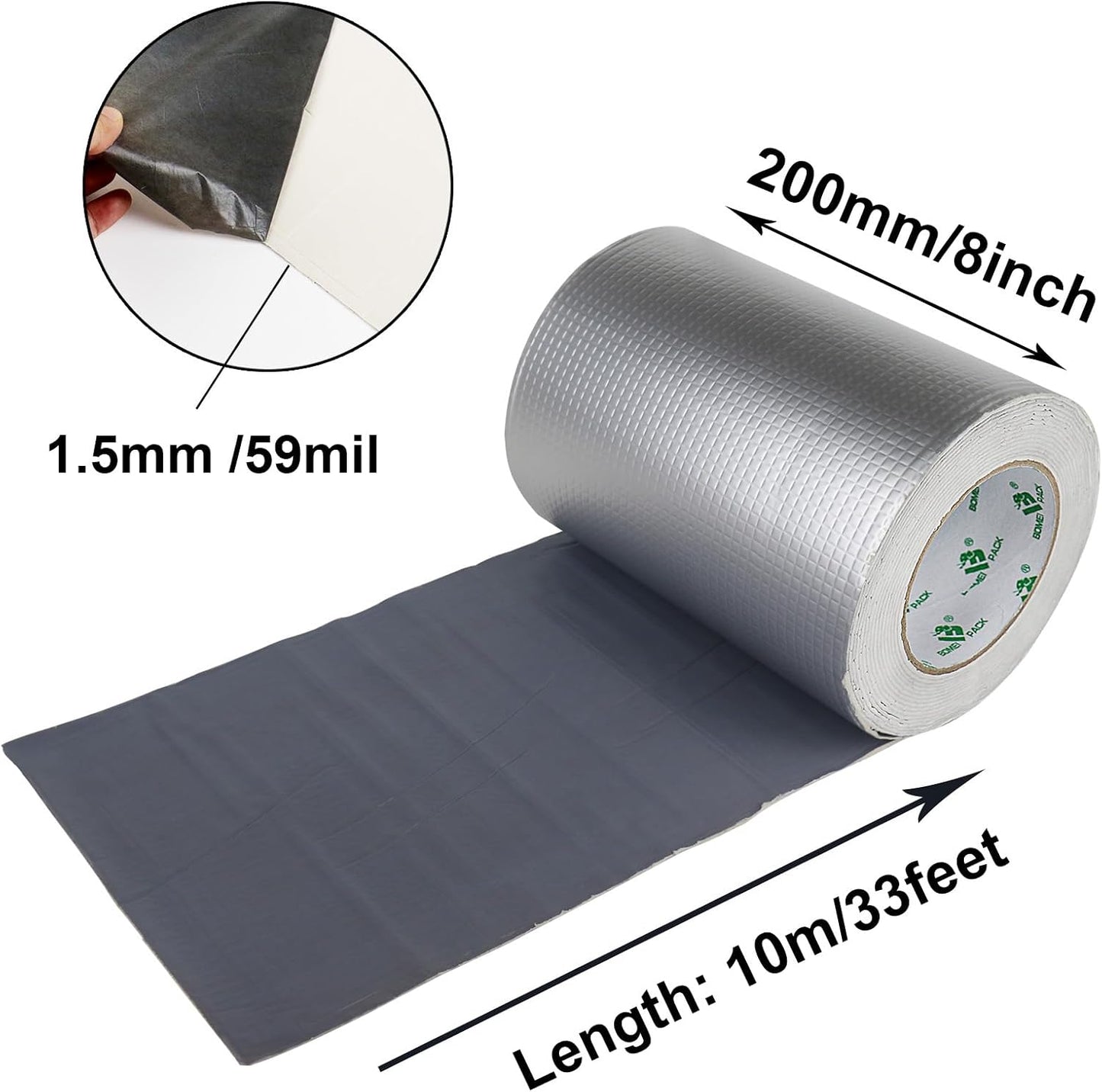 Cinta butilo impermeable 0.059" x 33pies sellado