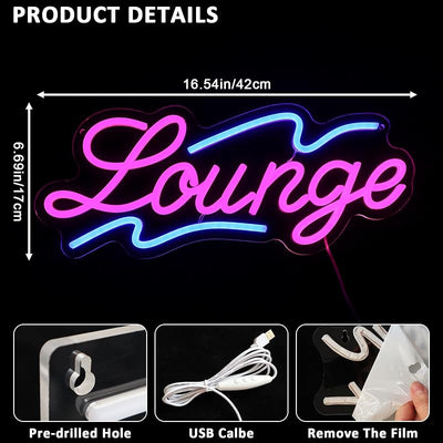Letrero neón LED regulable USB para salón bar hotel