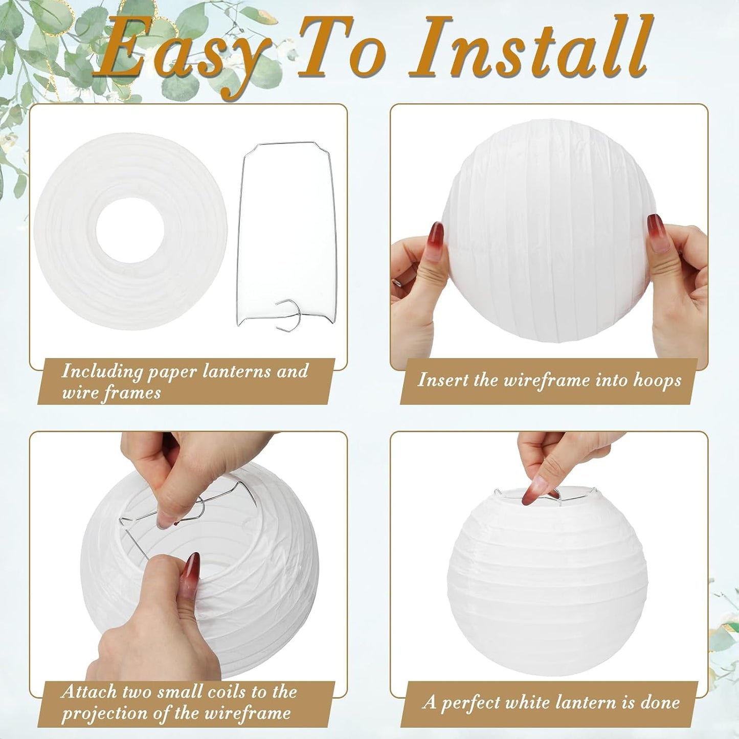 24 Linternas papel blanco 6pulg colgantes decoración bodas fiestas