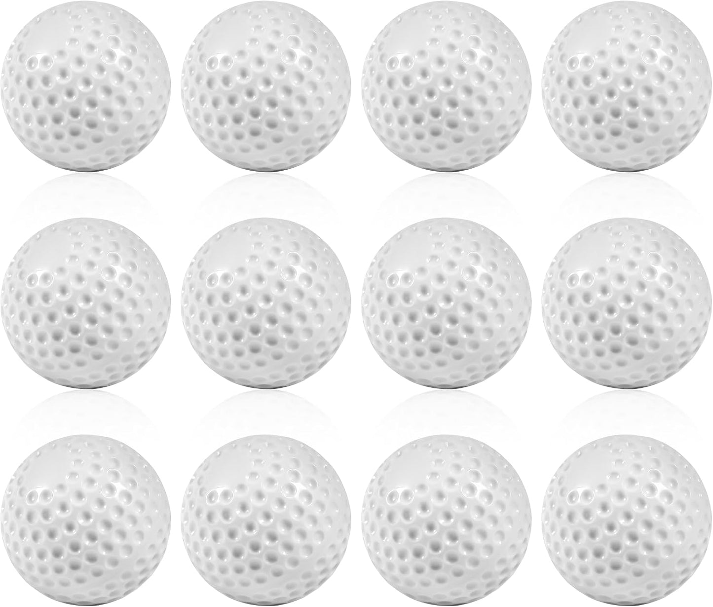 12 Pelotas Béisbol Práctica con Hoyuelos 9" Amarillas