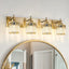 Luces cristal dorado para tocador baño 4 luces