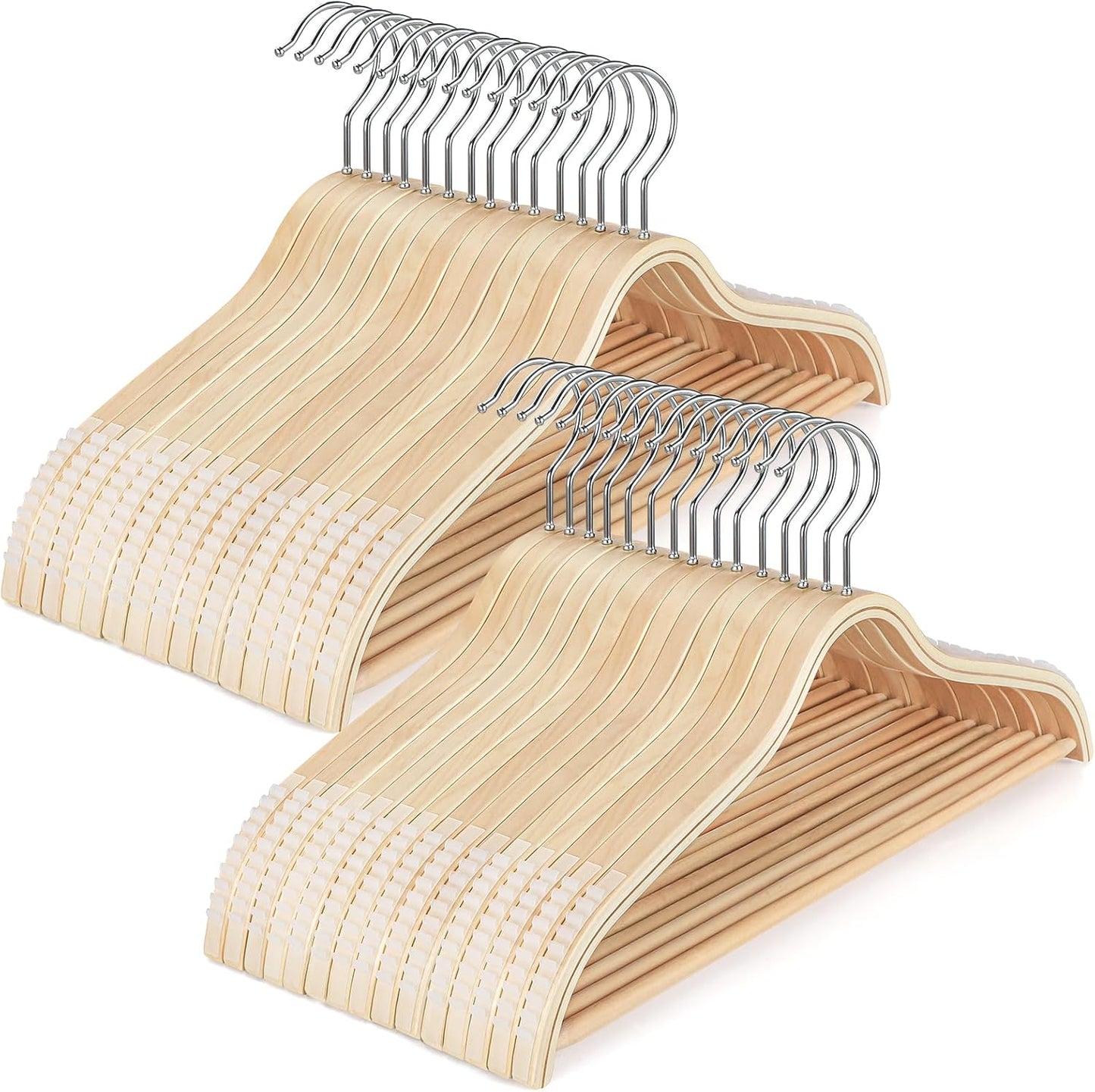 Perchas madera antiderrap suéter pack 30