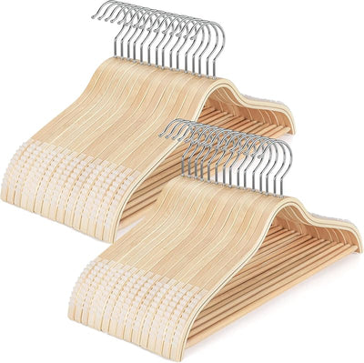 Perchas madera antiderrap suéter pack 30