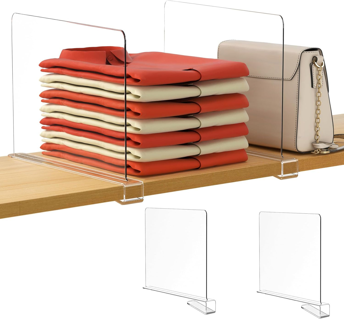 Separadores estantes 12pulg transparentes paq 2