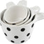 Taza medidora cerámica set 4 blanco y negro
