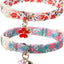 Collares para gato verano con hojas flores y cascabel