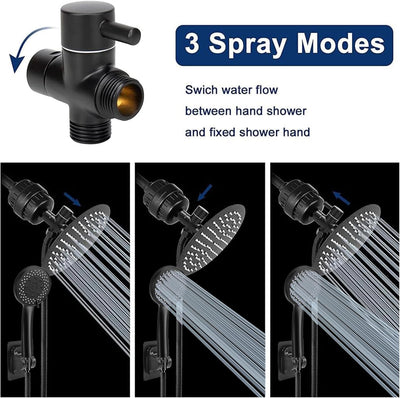 Cabezal ducha filtrado lluvia 8pulg 5 ajustes