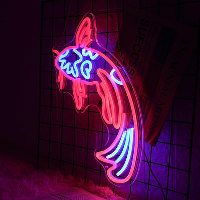 Letrero neón LED rojo azul 17x9.5pies con USB para bar oficina