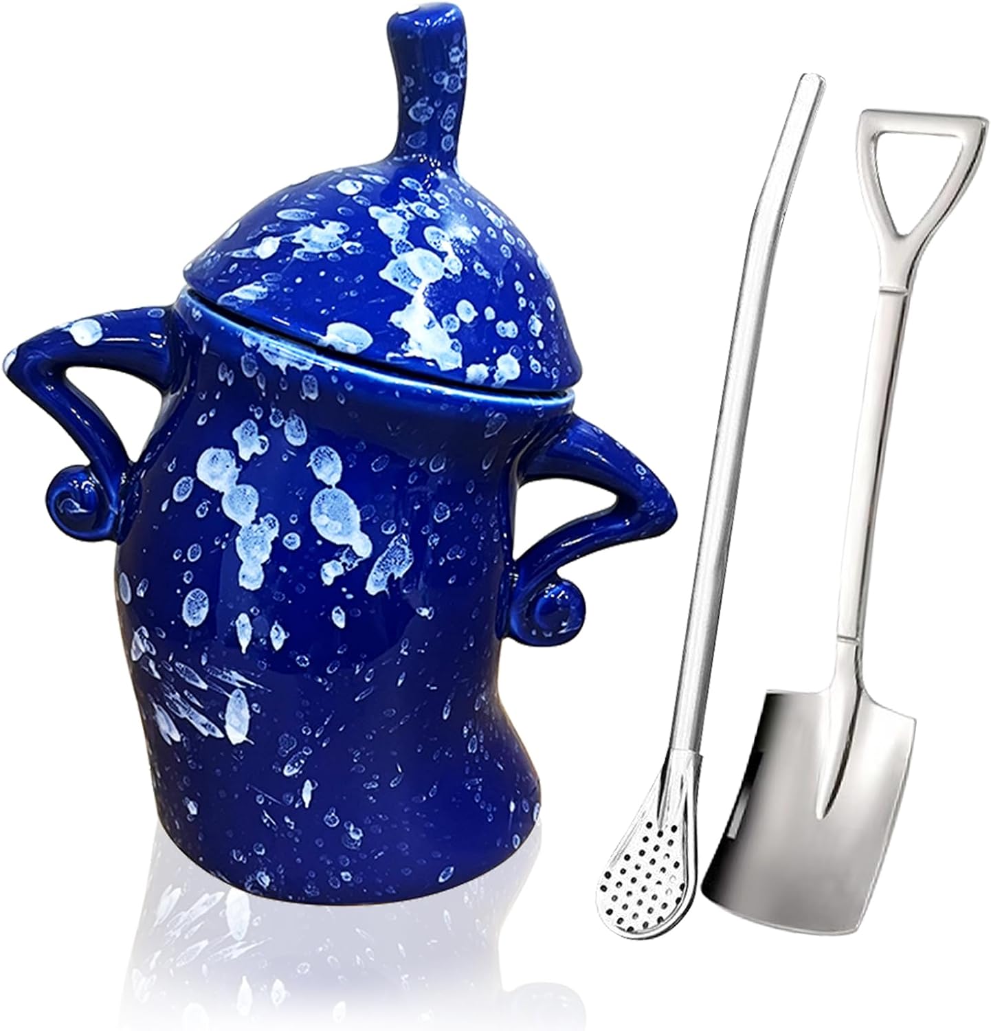 Tarro cerámica 770ml con tapa hermética azul