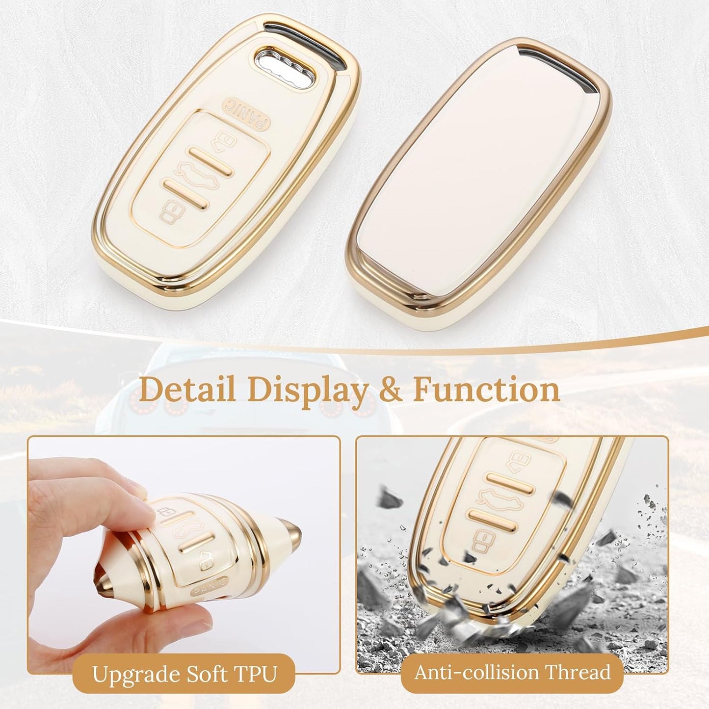 Funda llavero Audi B2 oro antipérdida TPU suave