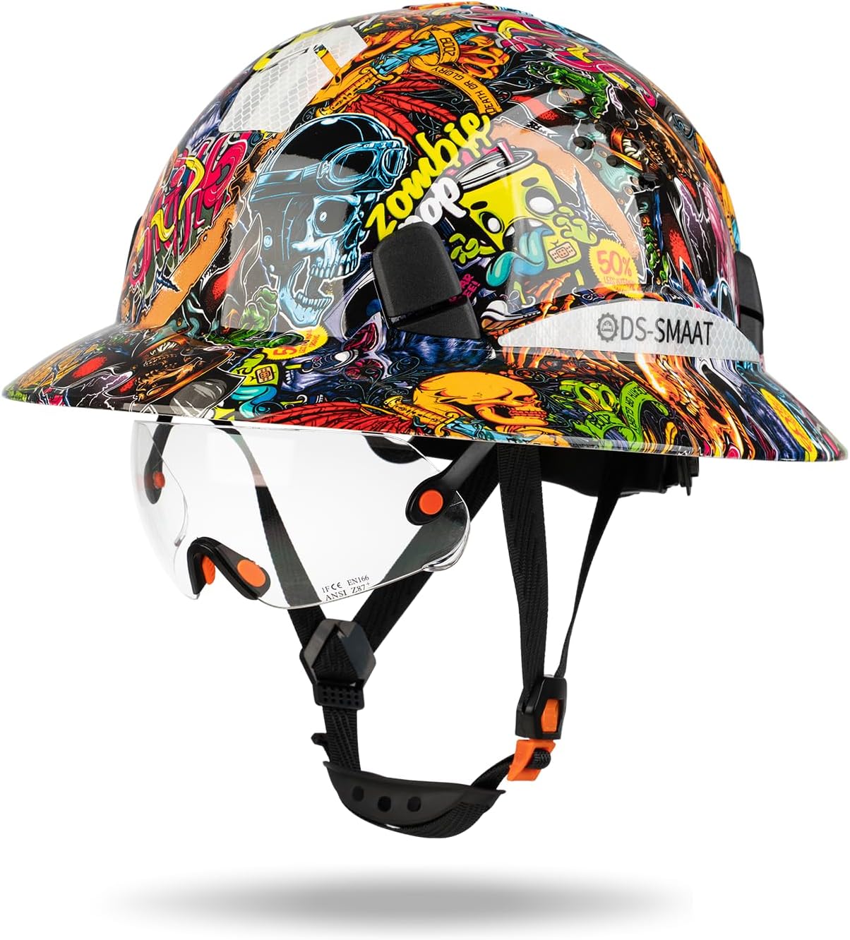 Casco seguridad ala completa visera aprobado ANSI Z89.1