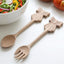 Set 2 Pinzas Madera Tilo para Ensalada Mango Largo