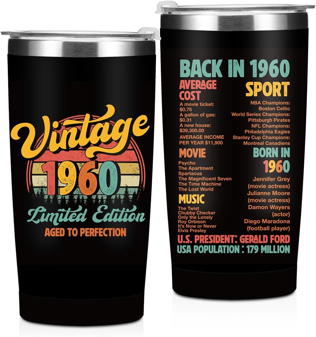 Vaso acero inox 20oz regalo 66 años hombre papá abuelo