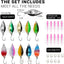 Kit 10 cucharas metal y señuelos plástico pesca