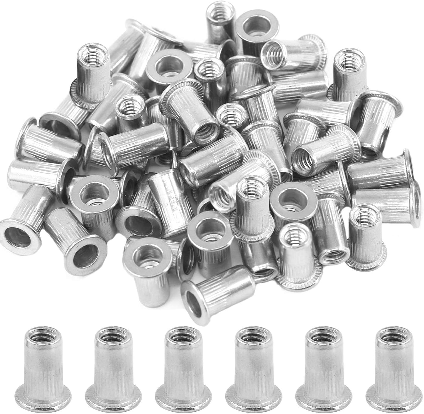 Tuercas remachadoras acero inox SAE #8-32 50 Pzas