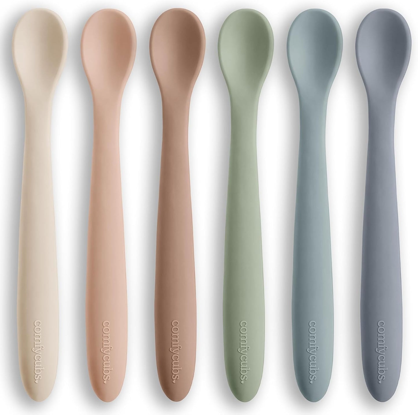 Set 6 Cucharas Silicona Bebé Sin BPA Suaves Encías