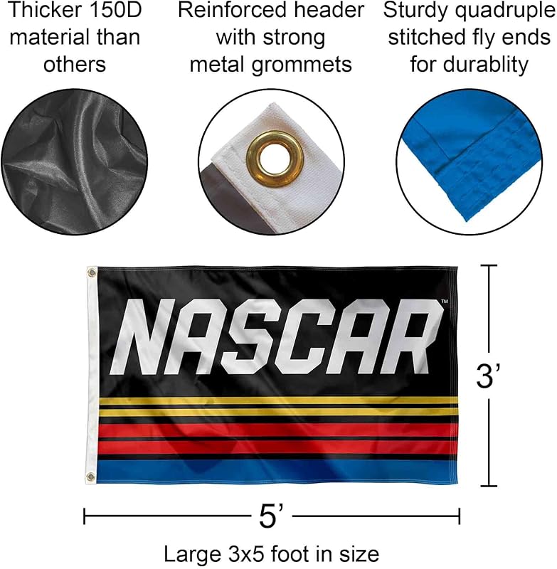 Bandera NASCAR con ojales para exteriores