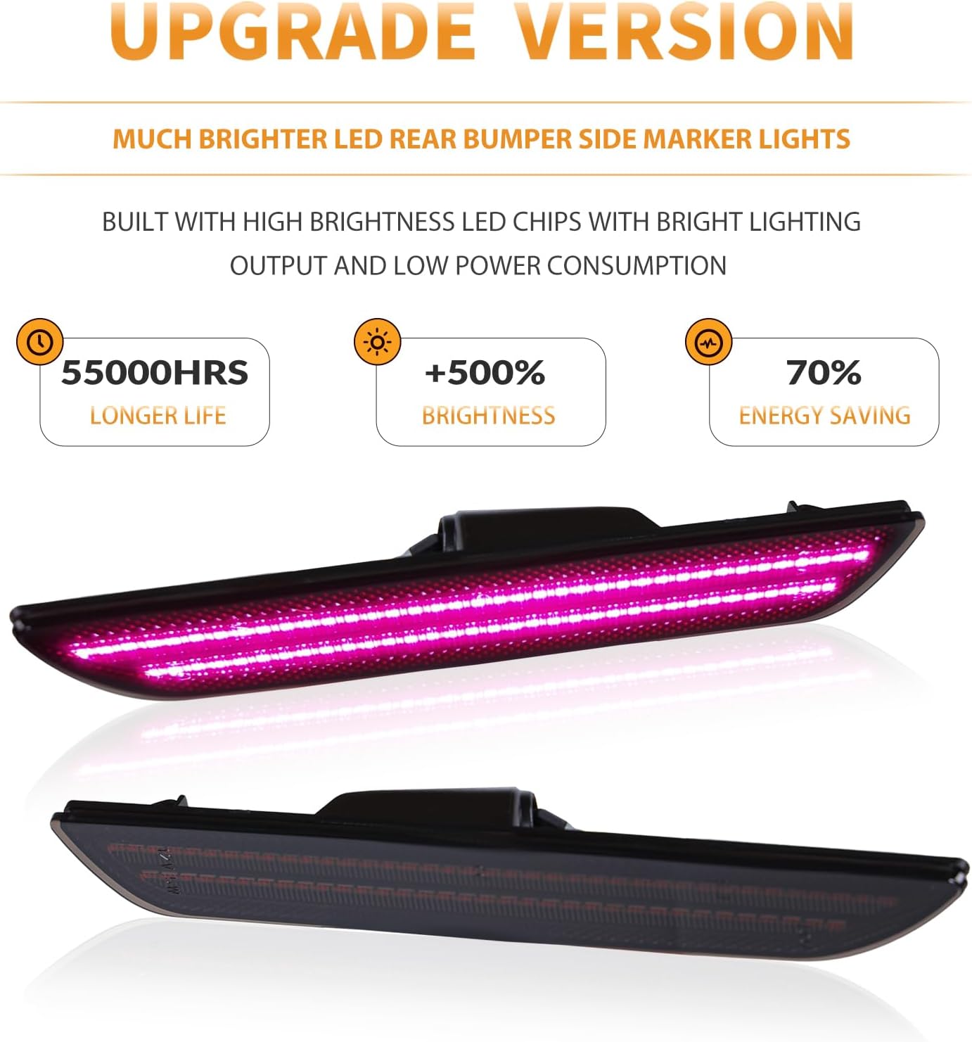 Luces LED laterales Ford Mustang 2015-23 ahumada rosa