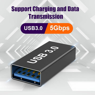 4 Pzas Adaptador USB-C a USB-A tipo C 3.2 Gen 1 negro
