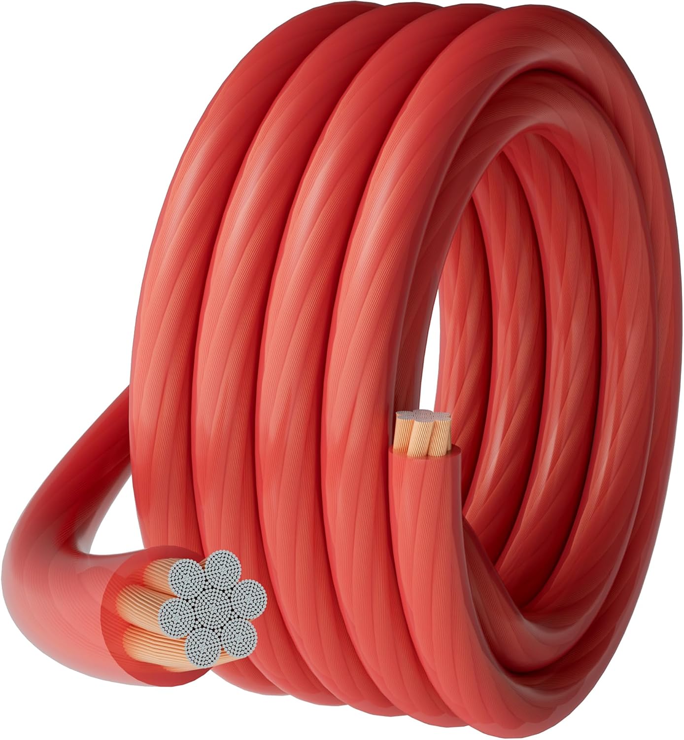 Cable tierra cobre 4 AWG 35pies rojo flexible coche