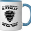 Taza Cerámica Rock Metal Azul/Blanco