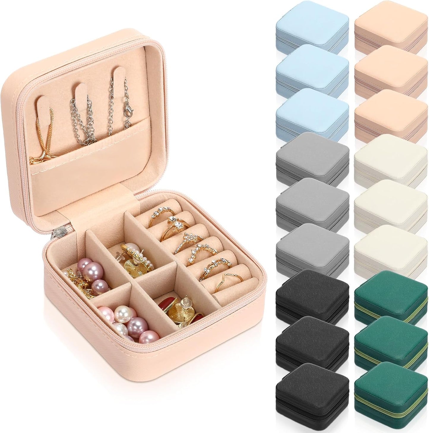 18 Caja portátil joyas mini para dama de honor color vívido