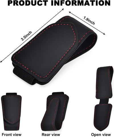 Soporte gafas sol negro magnético cuero para parabrisas coche