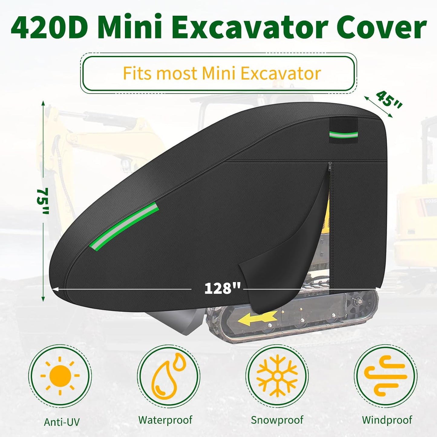 Cubierta impermeable mini excavadora Oxford comp Bobcat E20
