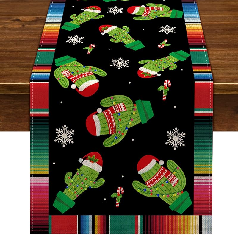 Camino mesa temática mexicana cactus sombrero santa 72pulg