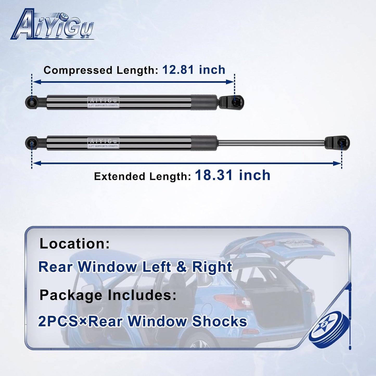 Amortiguadores gas soporte elevación ventana Ford 07-17