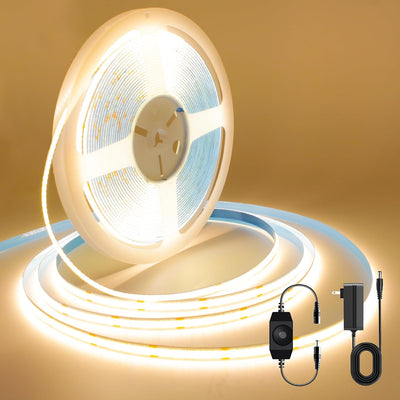 Tira LED COB 2700K 24V flexible 32.8ft blanco cálido