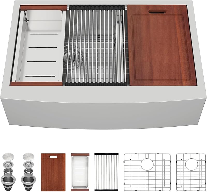 Fregadero cocina granja 36x22pulg acero inox 16