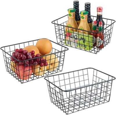 Cestas alambre para almacenamiento cocina 3 pack organizacion