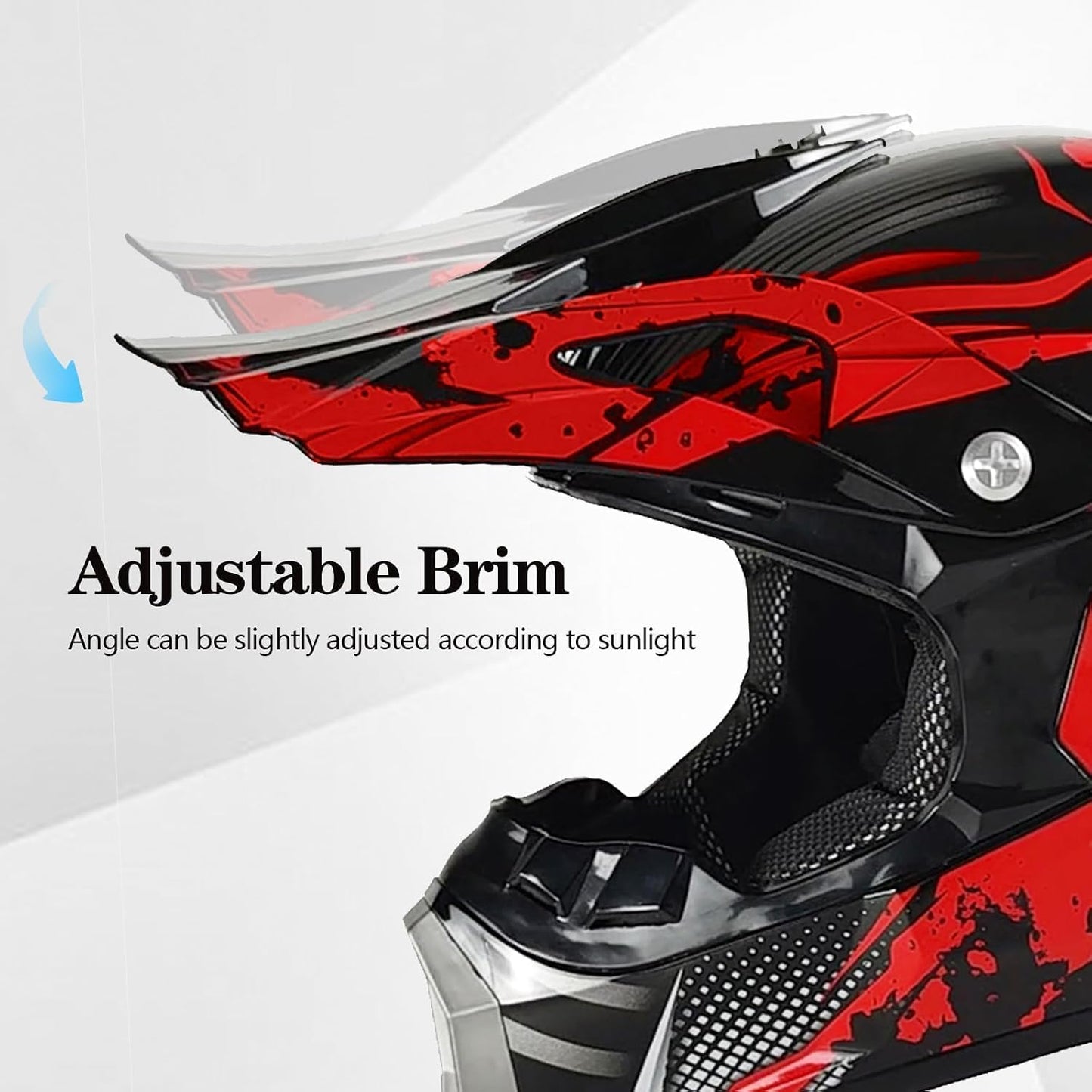 Casco motocross niños y adultos con gafas guantes