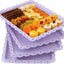 Set 4 bandejas plástico servir fiestas 14.5x9.4pulg morado