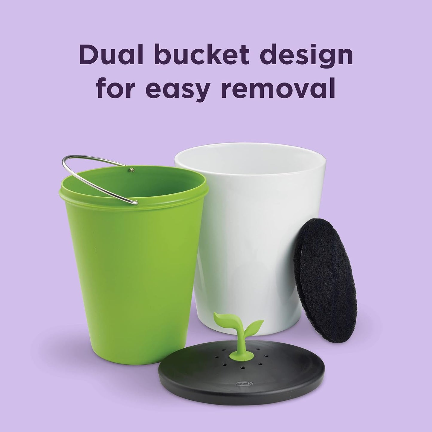 Tarro Compost para Mesa EcoCrock de Plástico Reciclable