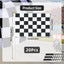 20 Banderas Carreras Cuadros 5x8pulg Mini Blancas y Negras
