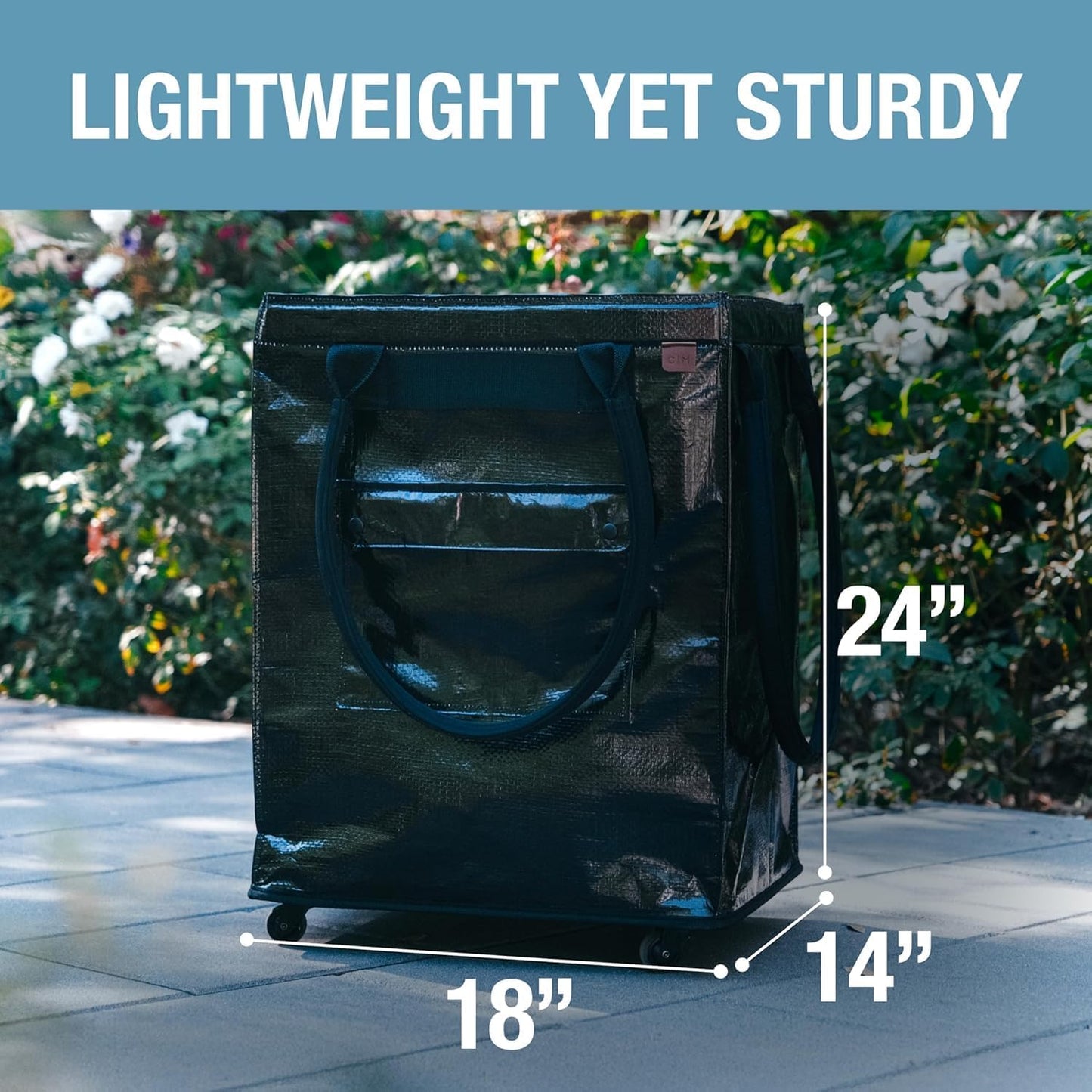 Bolsa con ruedas 90l plegable para compras y organización