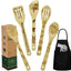 Juego utensilios cocina bambú delantal regalo mujer Navidad