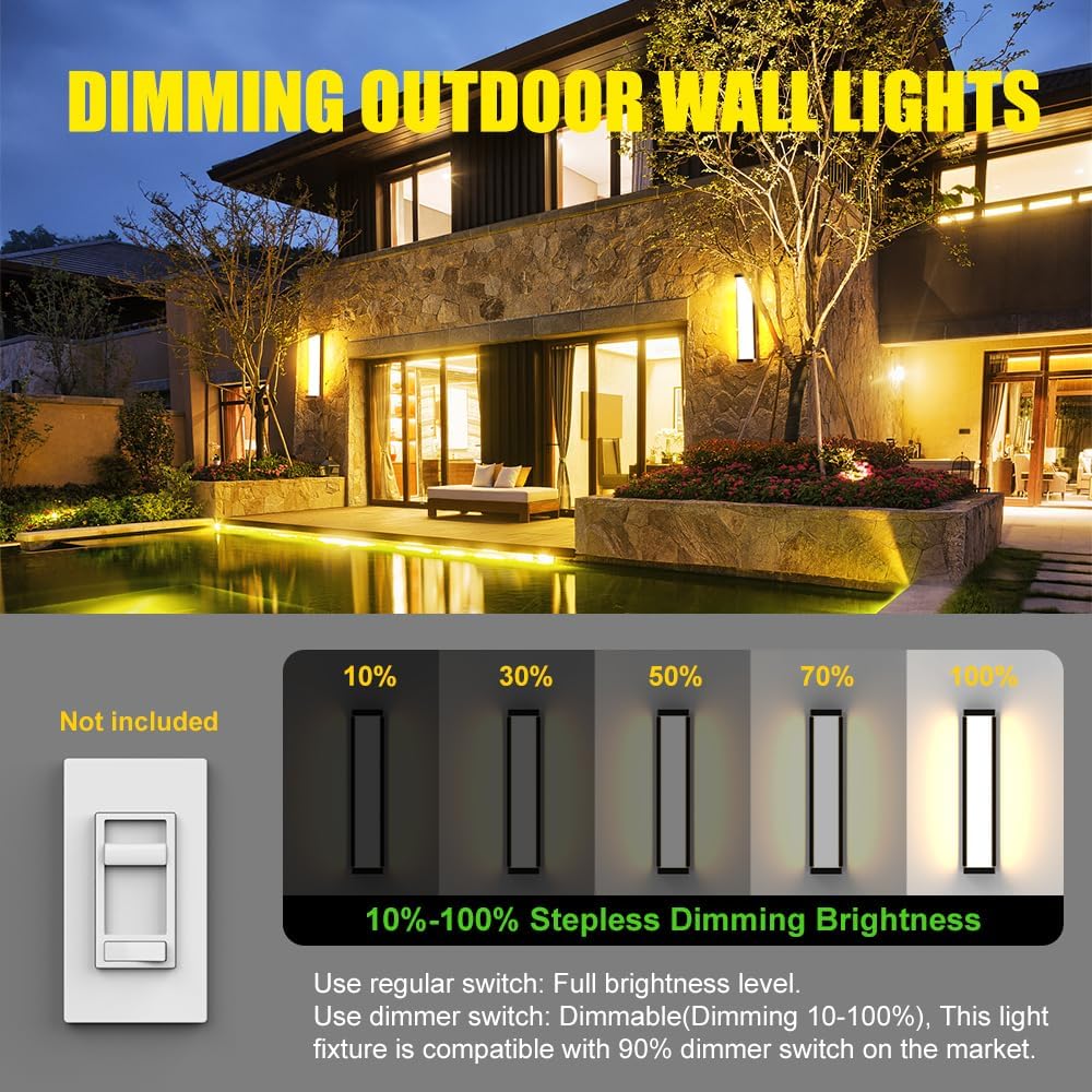 Lámpara LED pared regulable 23.6pulg aluminio negro