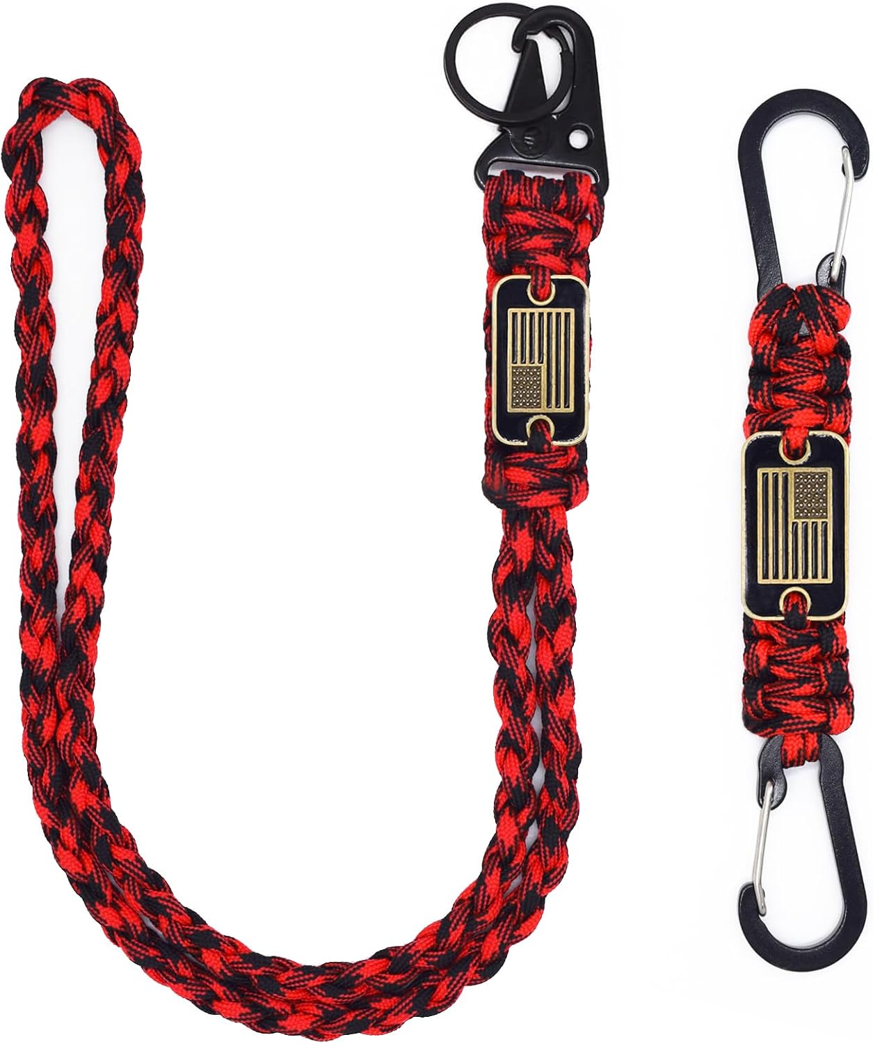 Collar cuerda paracaídas 550 con bandera EE.UU. y llaveros