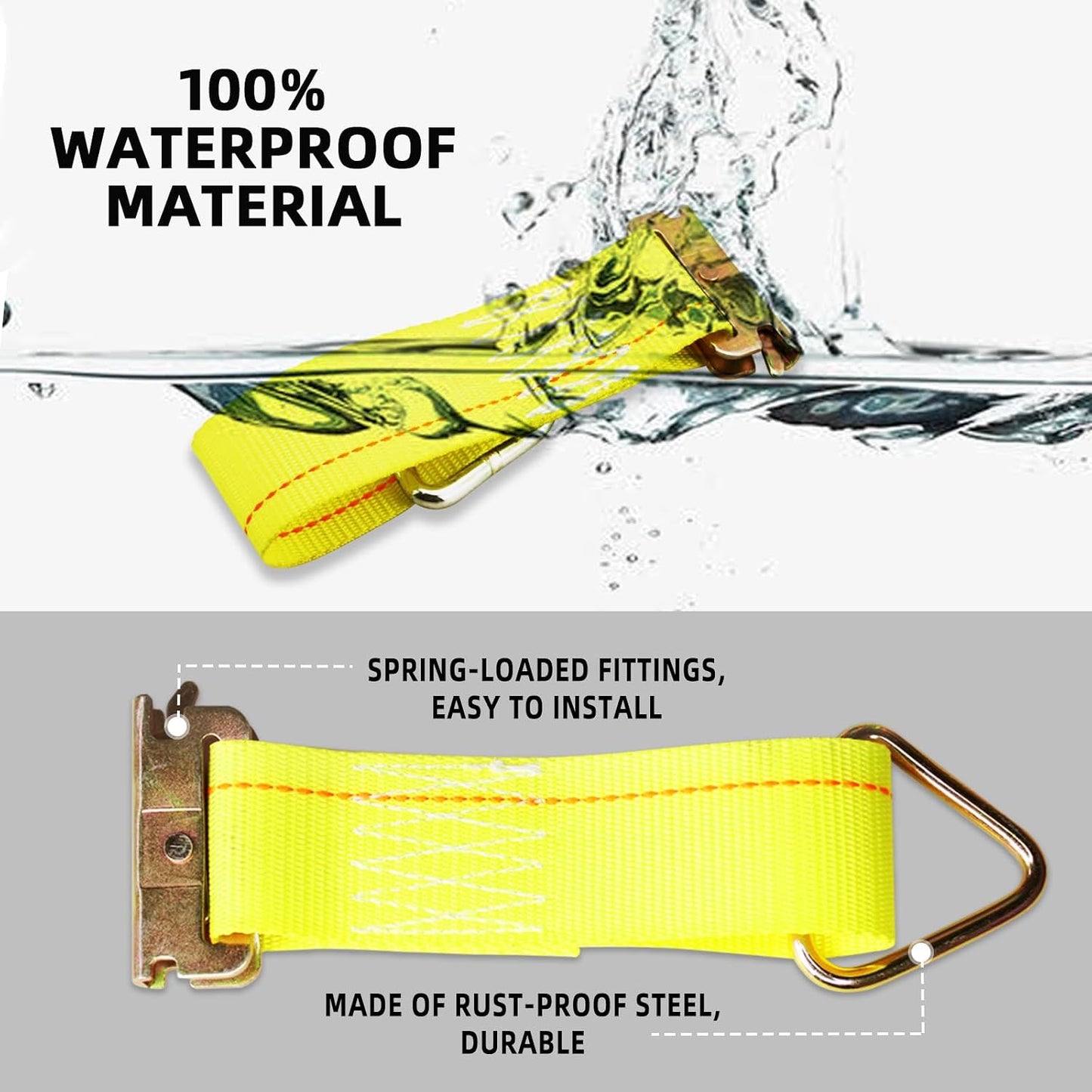 Correas amarre cuerda 2x6pulg con anillo para camionetas