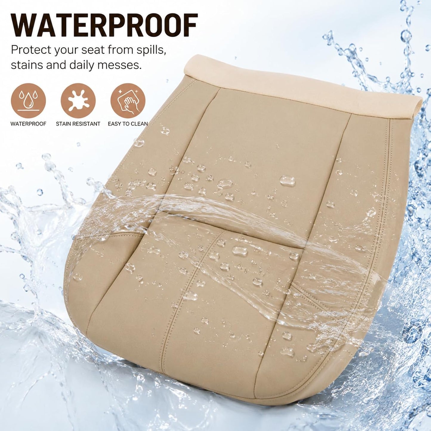 2 Fundas Asiento Cuero Microfibra Marrón Chevy 07-14