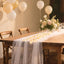 Camino mesa perlas blancas 10ft con luces tela tul boda