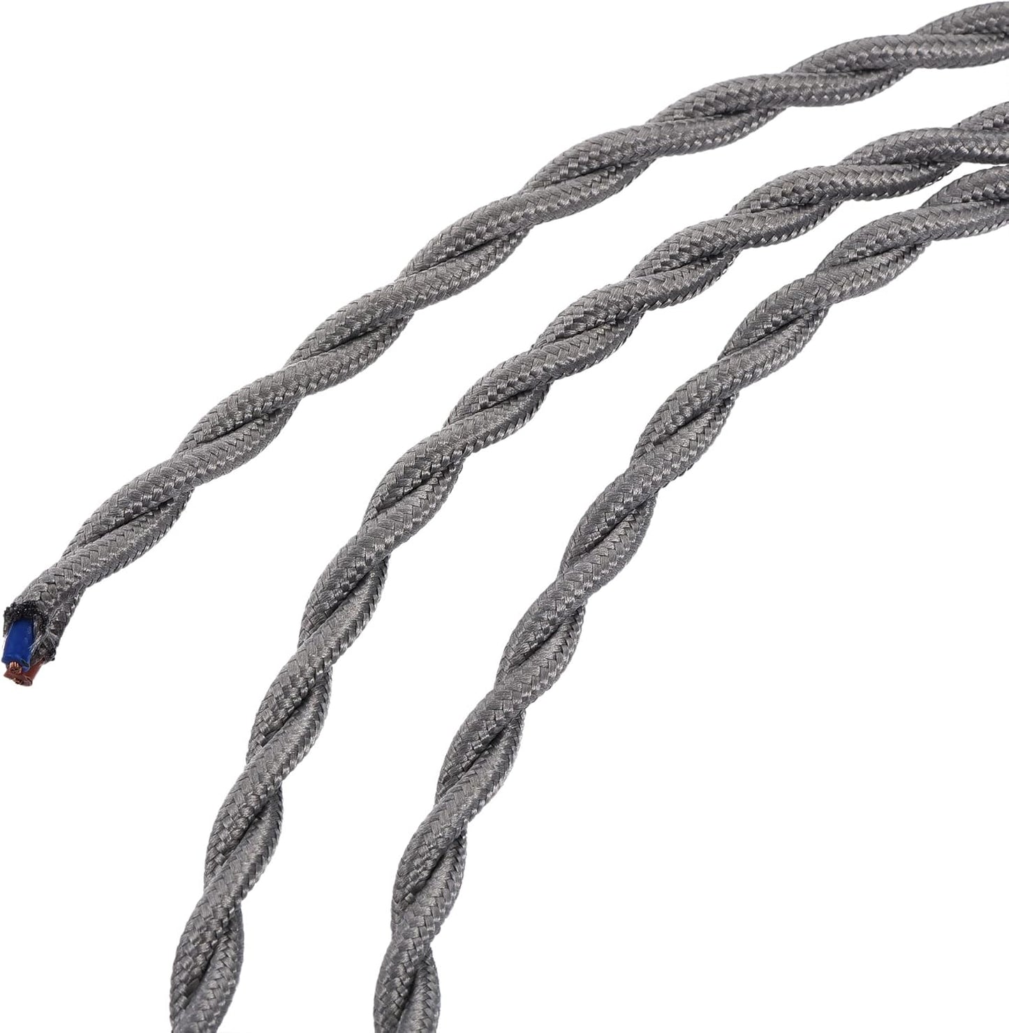 Alambre tela trenzada 18 AWG 9.8pies cable eléctrico vintage gris