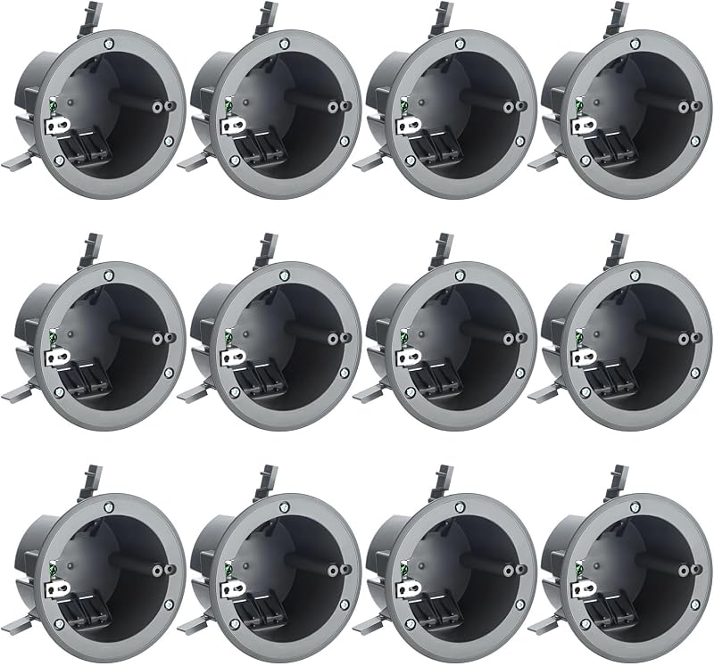 Caja eléctrica redonda 4.25" 12uds plástico para luces pared